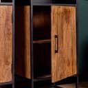 Bücherregal Oakland mit Tür, schwarzes Mangoholz, 50 cm - Starfurn