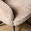 Drehbarer Esszimmerstuhl Bella, beige, mit schwarzen Beinen - Starfurn