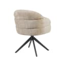 Drehbarer Esszimmerstuhl Bella, beige, mit schwarzen Beinen - Starfurn