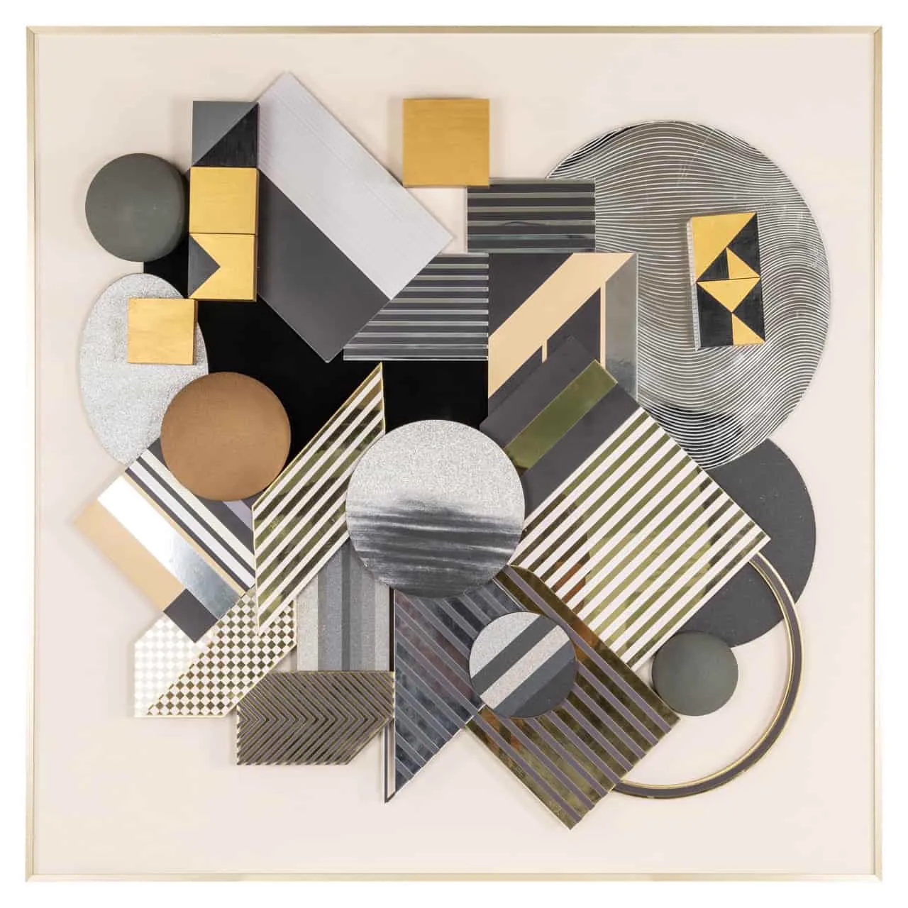 Wandkunst 3D Block schwarz/gold - Richmond Interiors