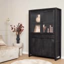 Vitrine Boaz Schwarz Mangoholz 115 cm - Starfurn