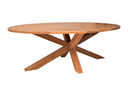 Ovaler Gartenesstisch Teak mit hölzernem Kreuzsockel 220 cm - Benoa
