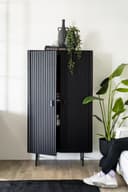 Schrank Remi 2 Tueren schwarz Mangoholz - Eleonora