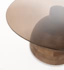 Christian Couchtisch Ø78, H42, Mango Matt Walnut, Smoke glass - My Sons