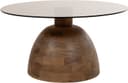 Christian Couchtisch Ø78, H42, Mango Matt Walnut, Smoke glass - My Sons