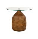 Stella Couchtisch Ø50, H43, Smooth Natural, Clear glass - My Sons