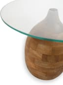 Stella Couchtisch Ø50, H43, Smooth Natural, Clear glass - My Sons