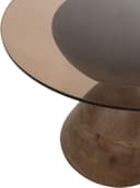 Yves Beistelltisch Ø57, H47, Mango Matt Walnut, Smoke glass - My Sons