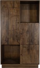 Schrank 180 mit 3 Türen und 2 offenen Fächern, Mango Brown Walnut - My Sons