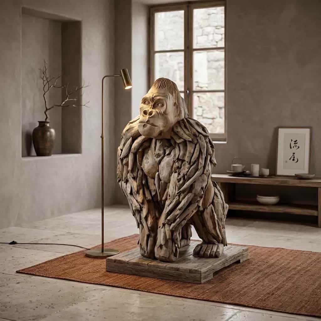 Gorilla Teak, sitzend