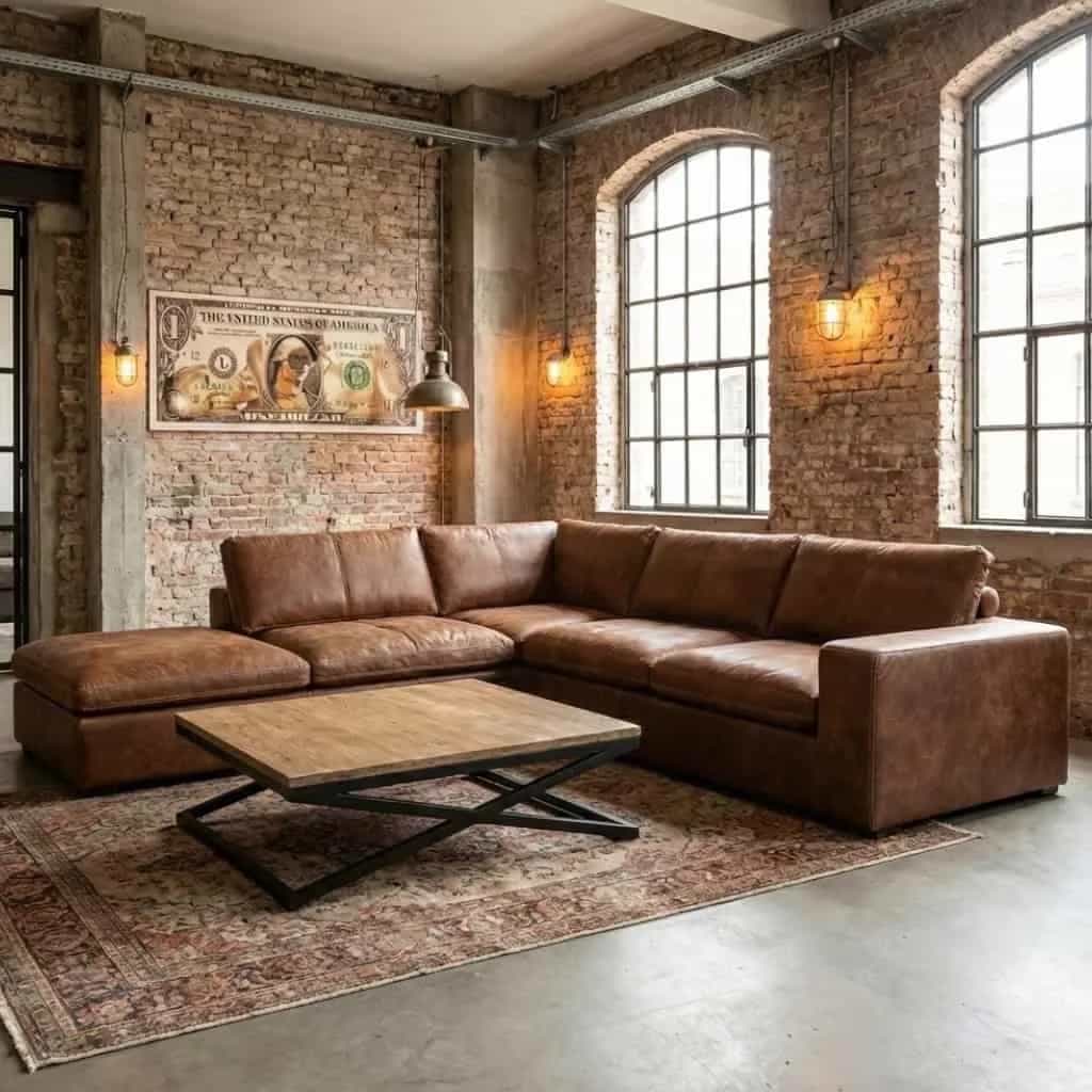 Ecksofa Lionel Afrika Leder Tabac