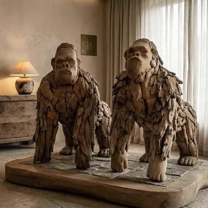 Gorilla aus Teakholz