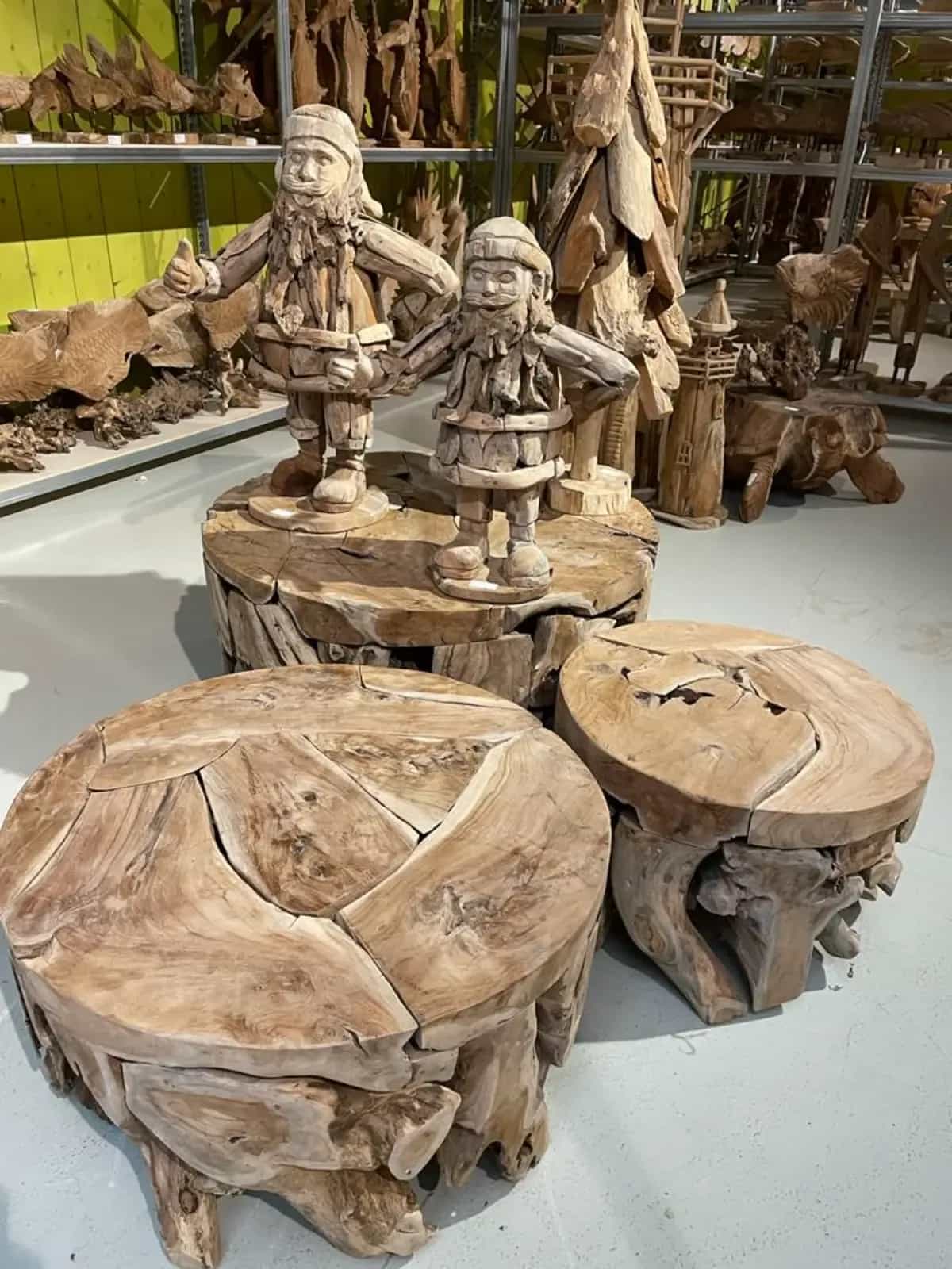Weihnachtsmann Teakholz 2er Set