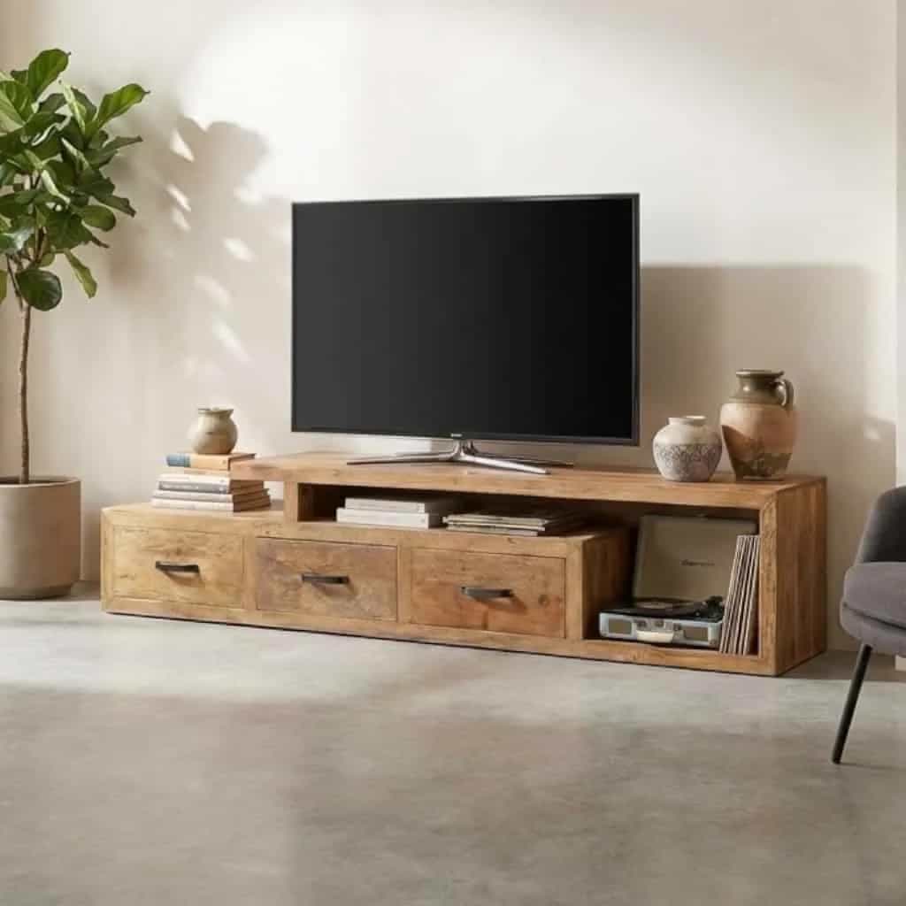 TV-Möbel Solid Naturfarben | 225 cm