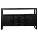 Sideboard Britt Black mit Schubladen und Türen - Benoa