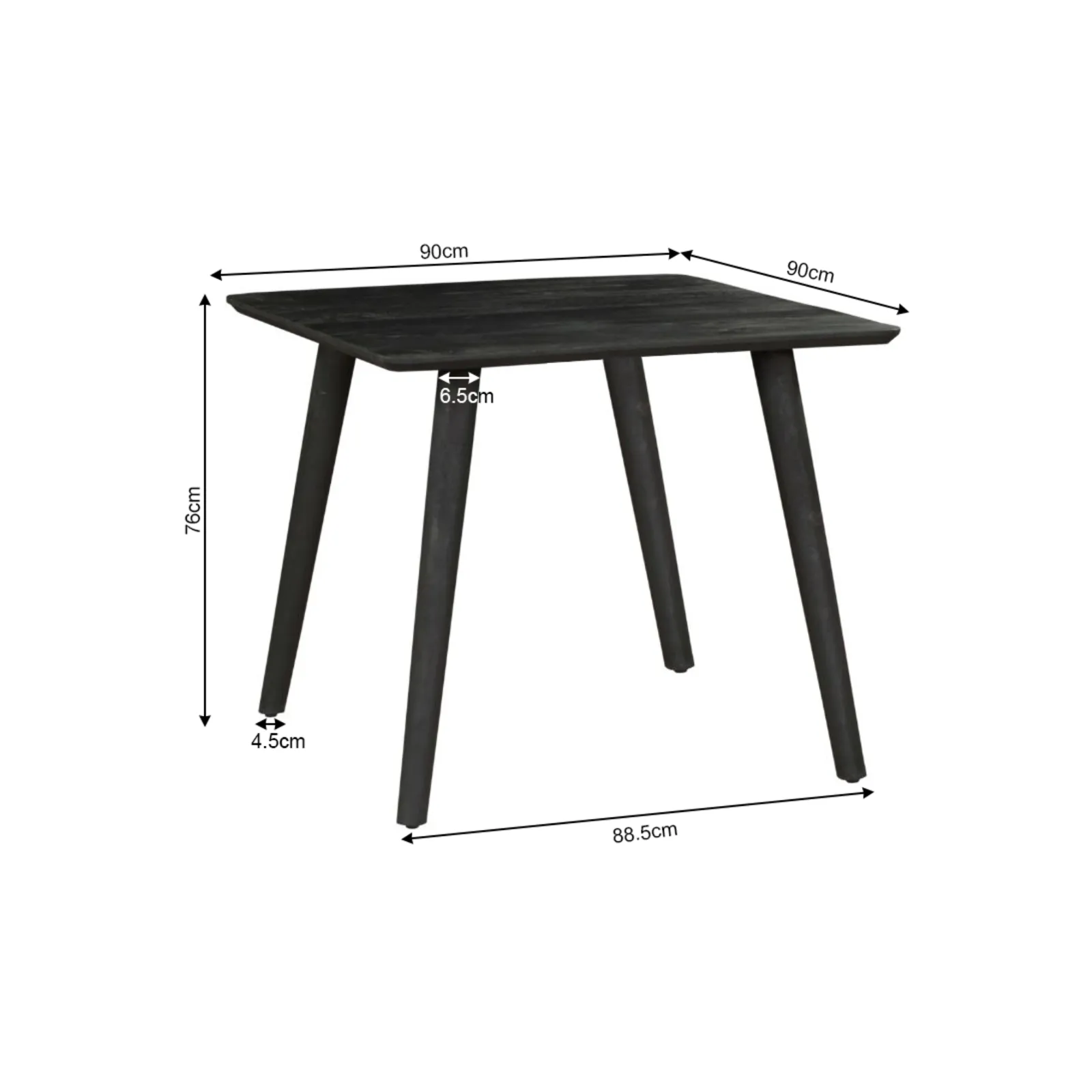 Esstisch Omaha Schwarz | 90 cm