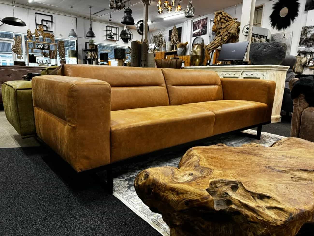 Ledersofa Siro Cognac