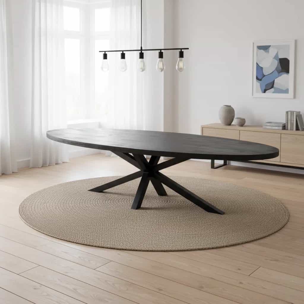 Esstisch oval schwarz