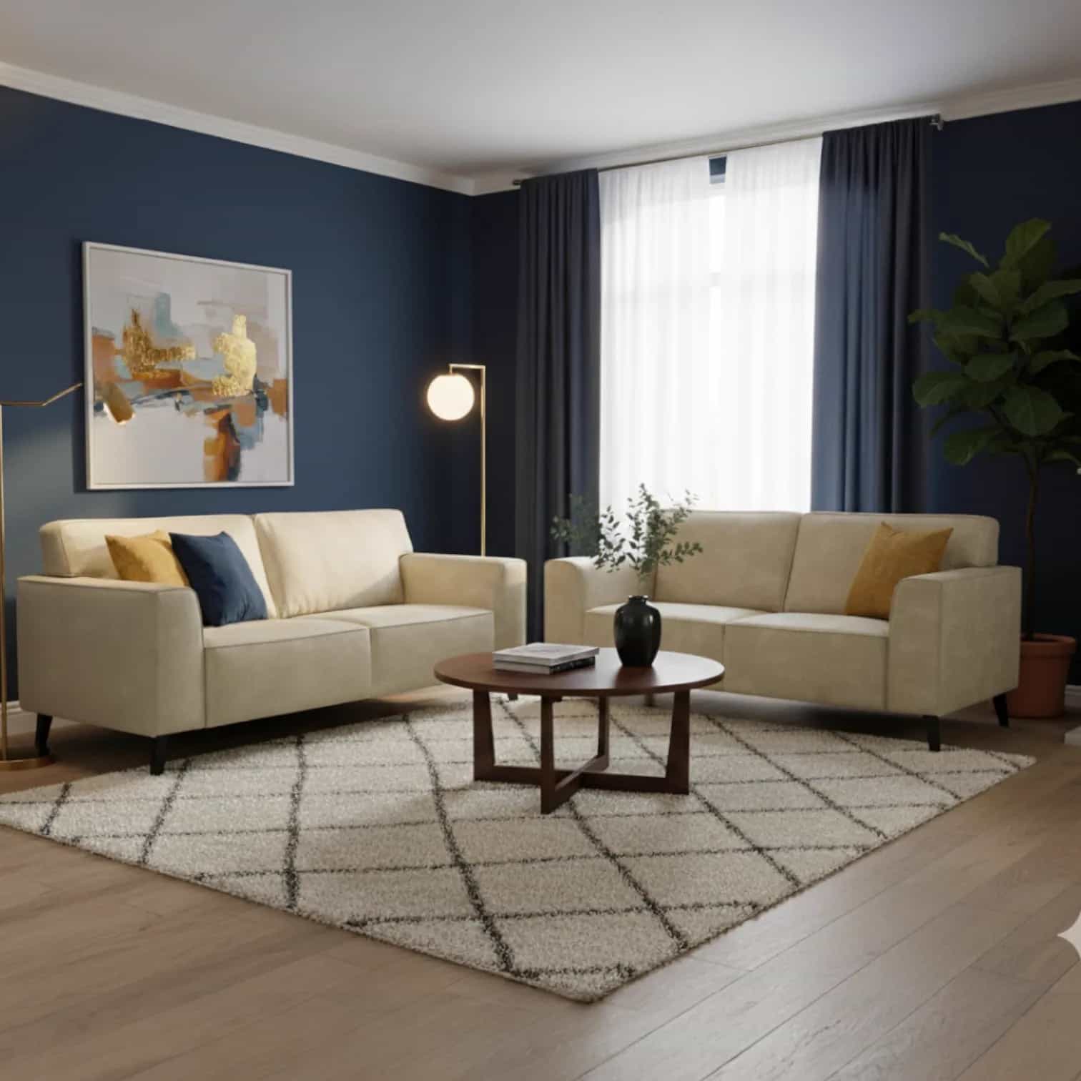 Sofa-Set Ohio 2.5+2 Sitzer | Beige