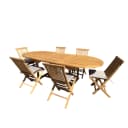 Ausziehbarer Esstisch Teak + 6 Stühle - Mokana Furniture
