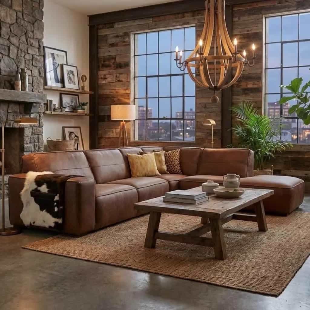 Ecksofa Detroit | Afrika Leder Tabac