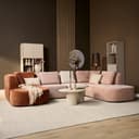 MySofa Blocks U-bank boucle in rood Modern sfeer Mokana