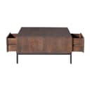 Salontafel Madison Brown 80 cm Vierkant mangohout in donkerbruin Mokana - Starfurn