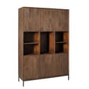 Vakkenkast Madison XL Brown 135 cm mangohout in donkerbruin industrial sfeer Mokana - Starfurn
