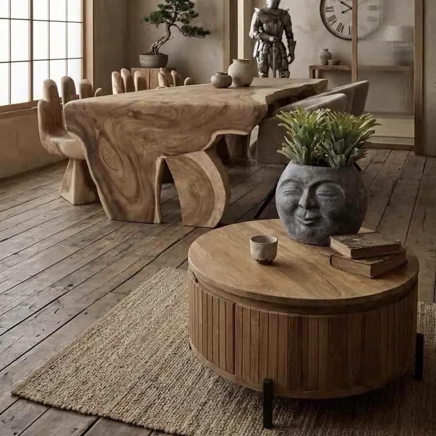 Couchtisch Cortese Teak rund