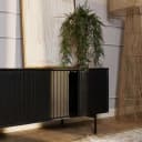 Fernsehmöbel Madison Schwarz | 210 cm - Starfurn