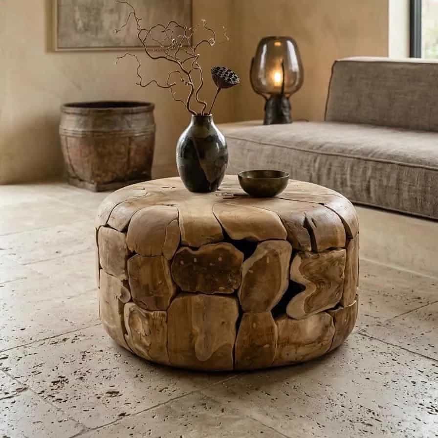 Coffee table Gabri teak round