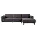 Leeds 2 5-AL + Chaise R - City 464 Schwarz Blau - Tower Living