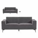 Leeds 3 + 2 5-Sitzer - City 464 Schwarz Blau - Tower Living