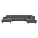 Leeds Chaise L - 2 5 - Ottoman R - City 464 Schwarz Blau - Tower Living