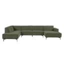 Leeds Chaise R - 2,5 - Ottoman L - City 355 Bottle Green - Tower Living