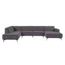 Leeds Chaise R - 2 5 - Ottoman L - City 464 Schwarz Blau - Tower Living