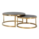 Couchtisch Blackbone Gold schwarz rustikal (2er-Set) - Richmond Interiors