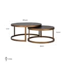 Couchtisch Blackbone Messing schwarz rustikal (2er-Set) - Richmond Interiors