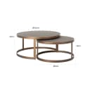 Couchtisch Bloomville Messing Shagreen (2er-Set) - Richmond Interiors