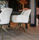 Esszimmerstuhl Aline FR weiß Chenille drehbar feuerhemmend - Richmond Interiors
