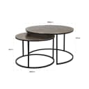 Couchtisch Asher champagnerfarbenes Gold (2er-Set) - Richmond Interiors