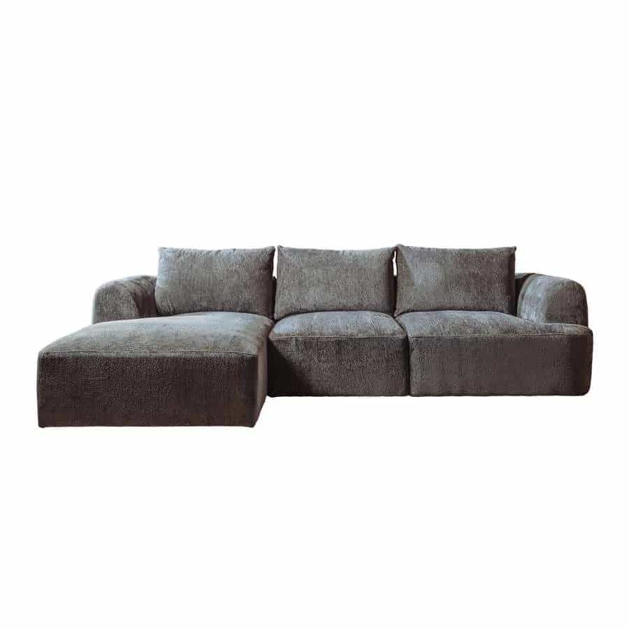 Canterbury 2 5-AR + Chaise L - Mona 464 Zementgrau