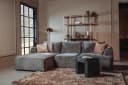 Canterbury 2 5-AR + Chaise L - Mona 464 Zementgrau - Tower Living
