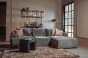 Canterbury 2 5-AL + Chaise R - Mona 464 Zementgrau - Tower Living