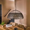 Hanglamp Armor 1-lichts Ø80cm / Zwart bruin metaal in zwart industrieel sfeer Mokana - Zijlstra
