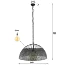 Hanglamp Armor 1-lichts Ø80cm / Zwart bruin metaal in zwart Mokana - Zijlstra