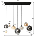 Hanglamp Multi Globe 4+3-lichts / Artic zwart glas in zwart modern sfeer Mokana - Zijlstra