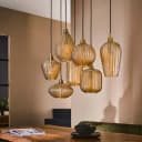 Hanglamp V-Shape 4+3-lichts / Amber glas glas in geel modern sfeer Mokana - Zijlstra