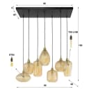 Hanglamp V-Shape 4+3-lichts / Amber glas glas in geel Mokana - Zijlstra