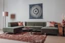 Leeds Chaise R - 2,5 - Ottoman L - City 355 Bottle Green - Tower Living